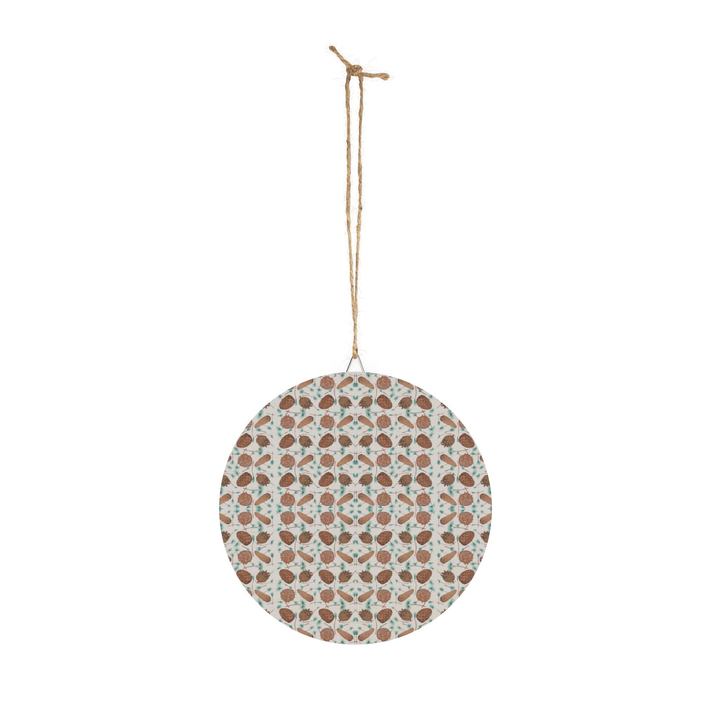 Pinecone wall art - made out of wood with handdrawn pattern